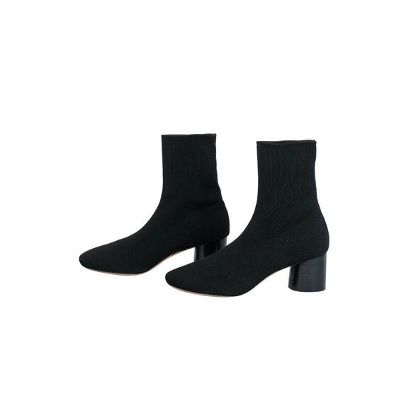 Vince Women's Black Ribbed Knit Block Heel "Tasha" Ankle Booties Size 8M - Picture 3 of 9